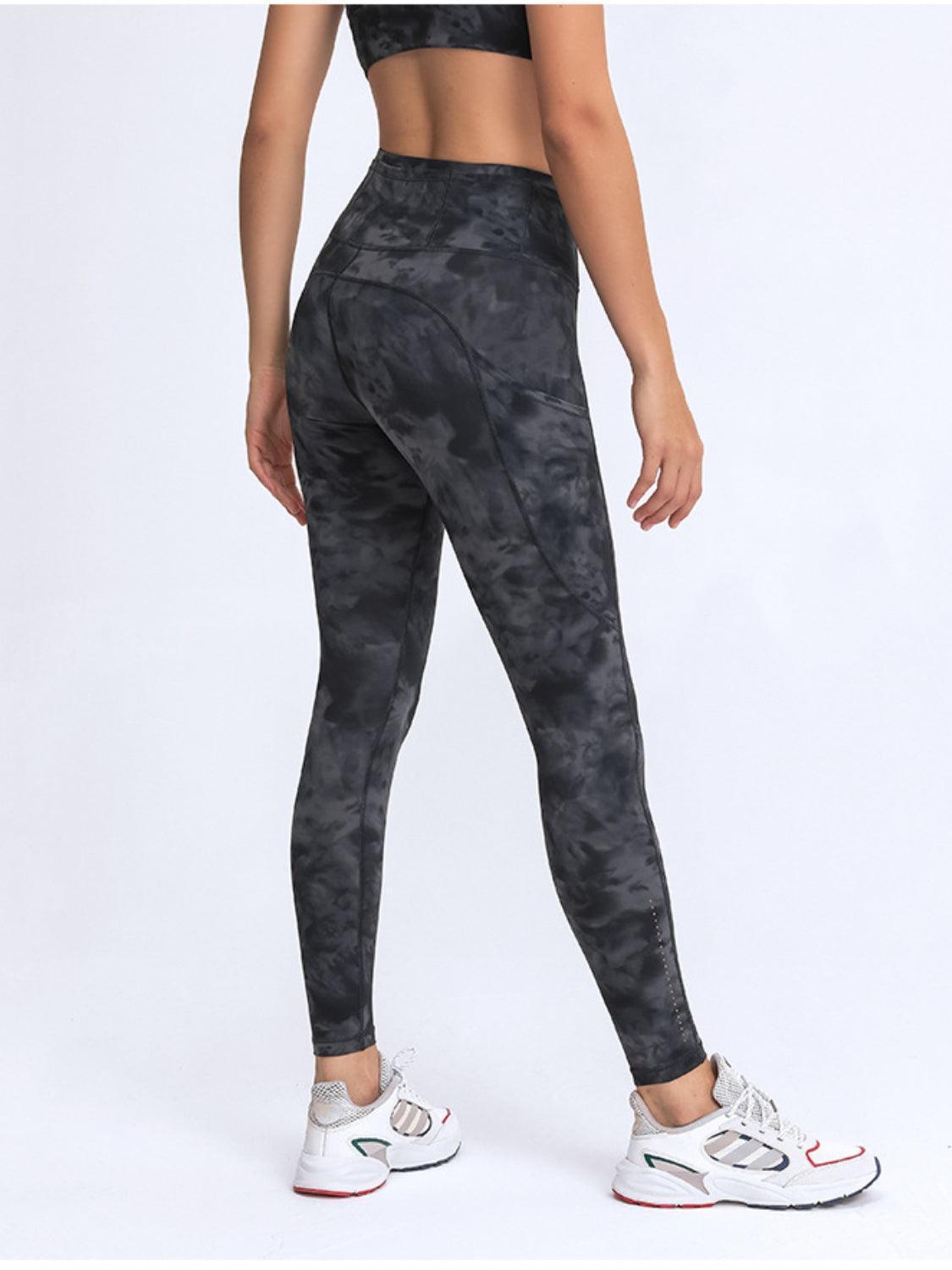 Millennia Wide Waistband Leggings with Pockets - ClubOn