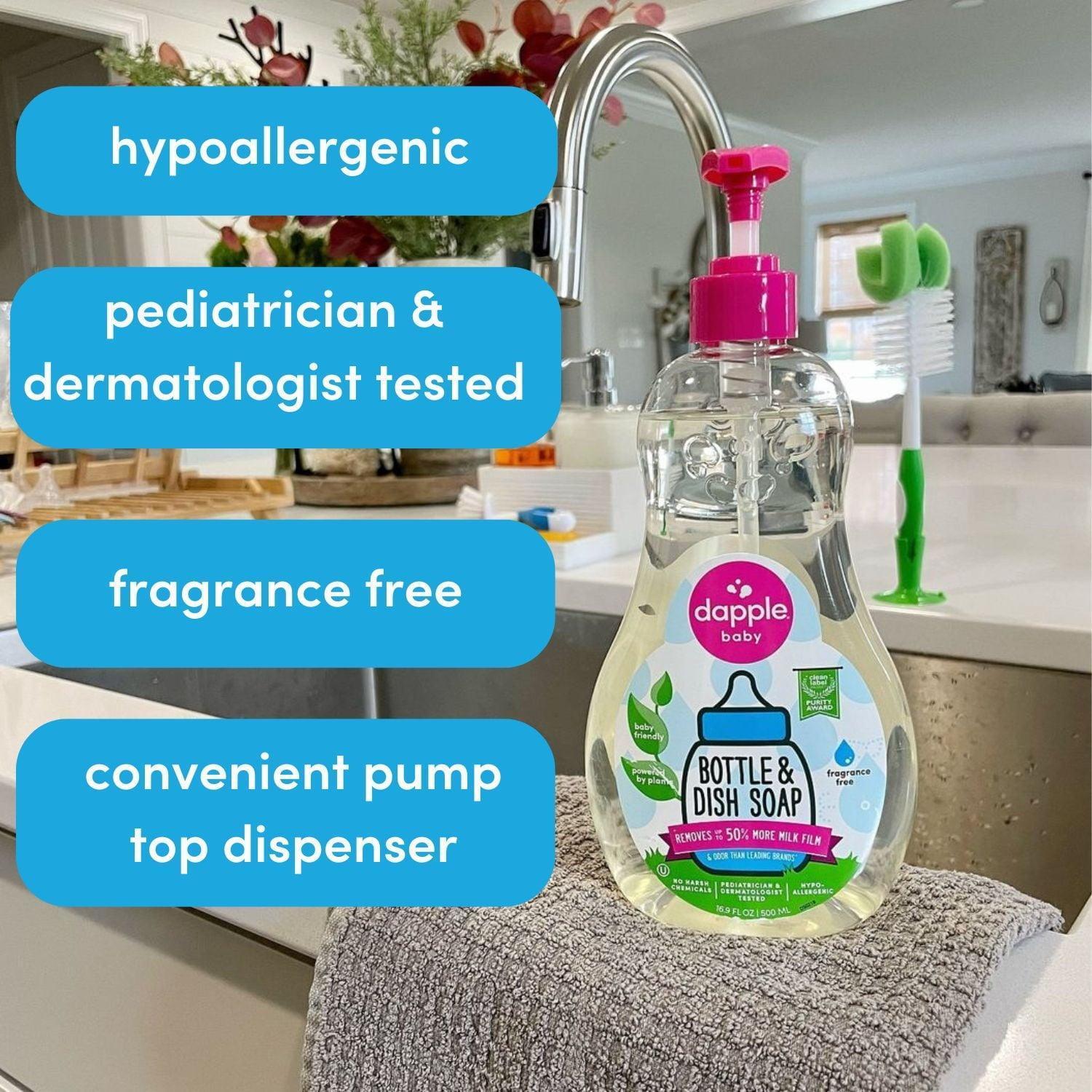 Dapple Baby Bottle and Dish Soap for Baby Products, Fragrance-Free, 16.9 fl oz - ClubOn