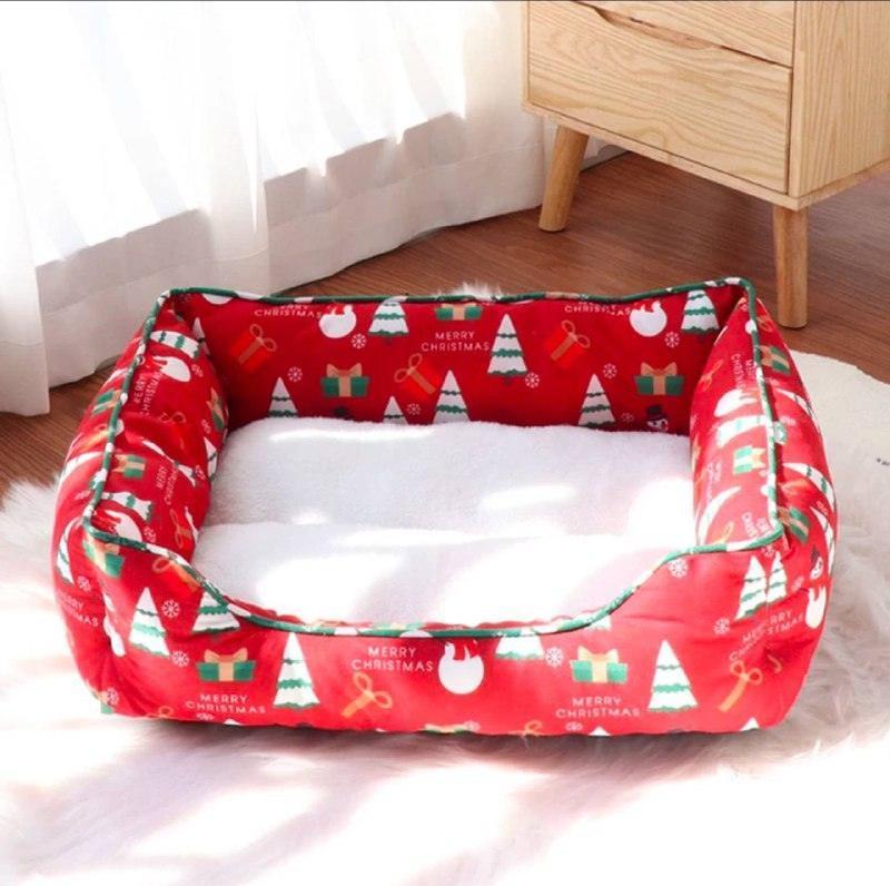 Christmas Sleigh Cat & Dog House - Warm Cloud Nest Pet Home - ClubOn