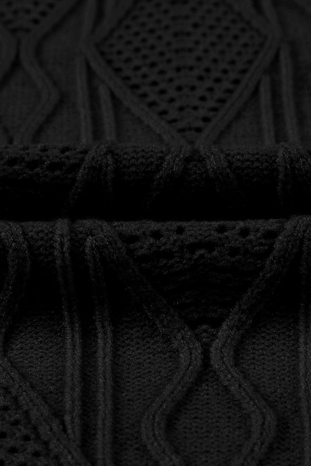 Plus Size Cable-Knit Button Up Sweater - ClubOn