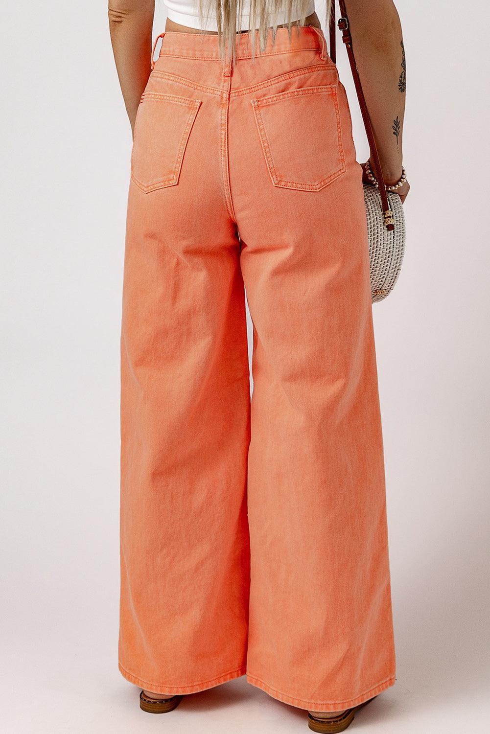 Wide Leg High Waist Jeans - ClubOn