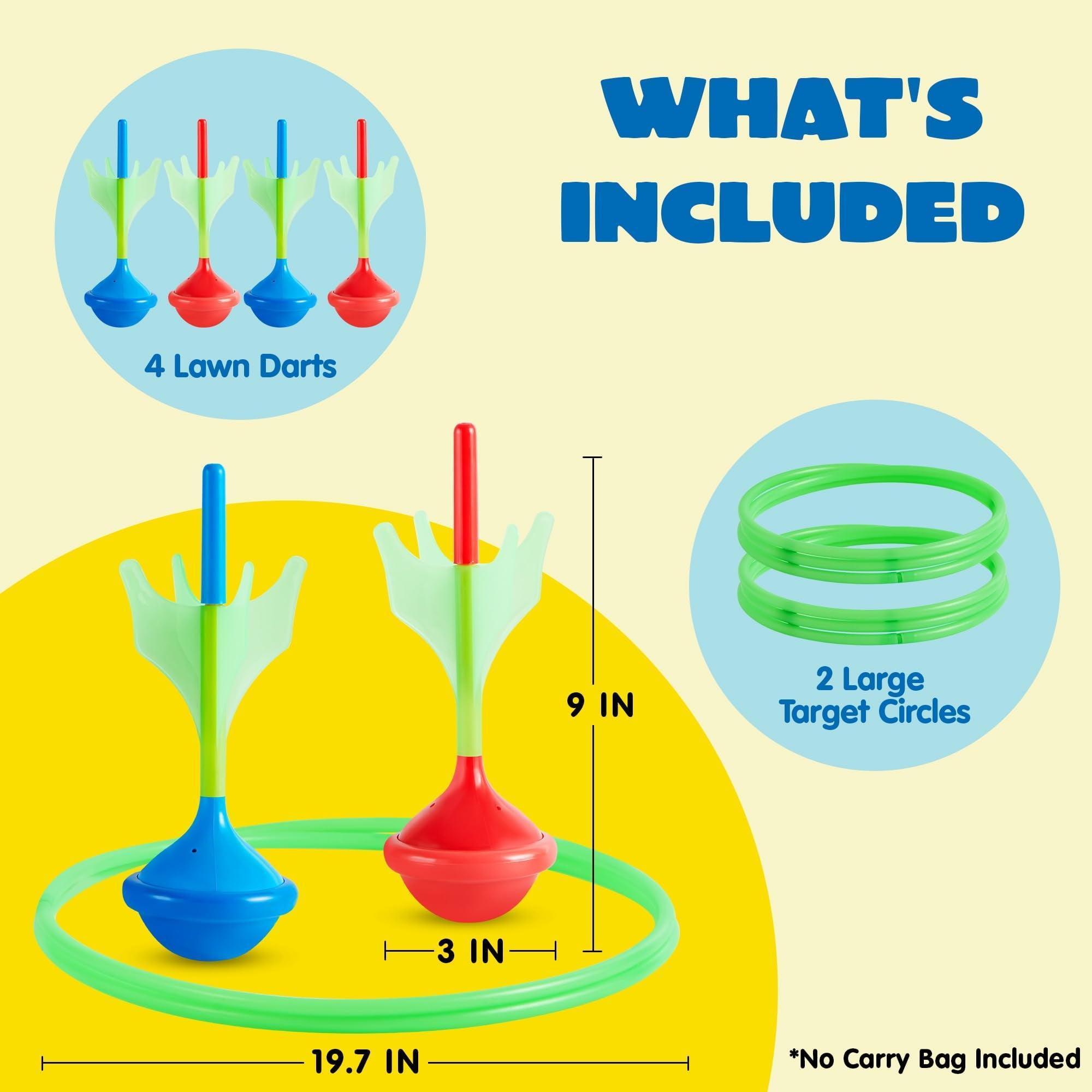 SYNCFUN 6Pcs Lawn Darts Outdoor Game Set for Kids & Adults – Glow in The Dark Yard Games for Family - ClubOn