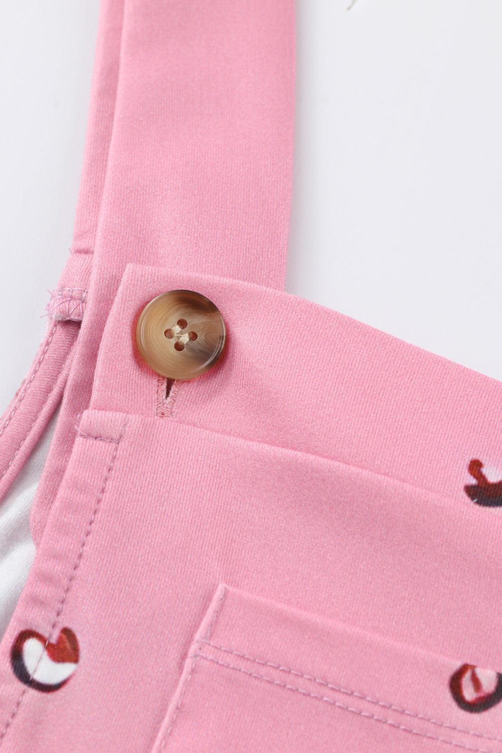 Printed Square Neck Wide Strap Jumpsuit - ClubOn