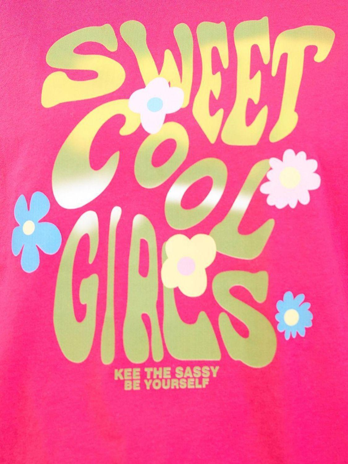 Letter Graphic Round Neck Half Sleeve T-Shirt - ClubOn