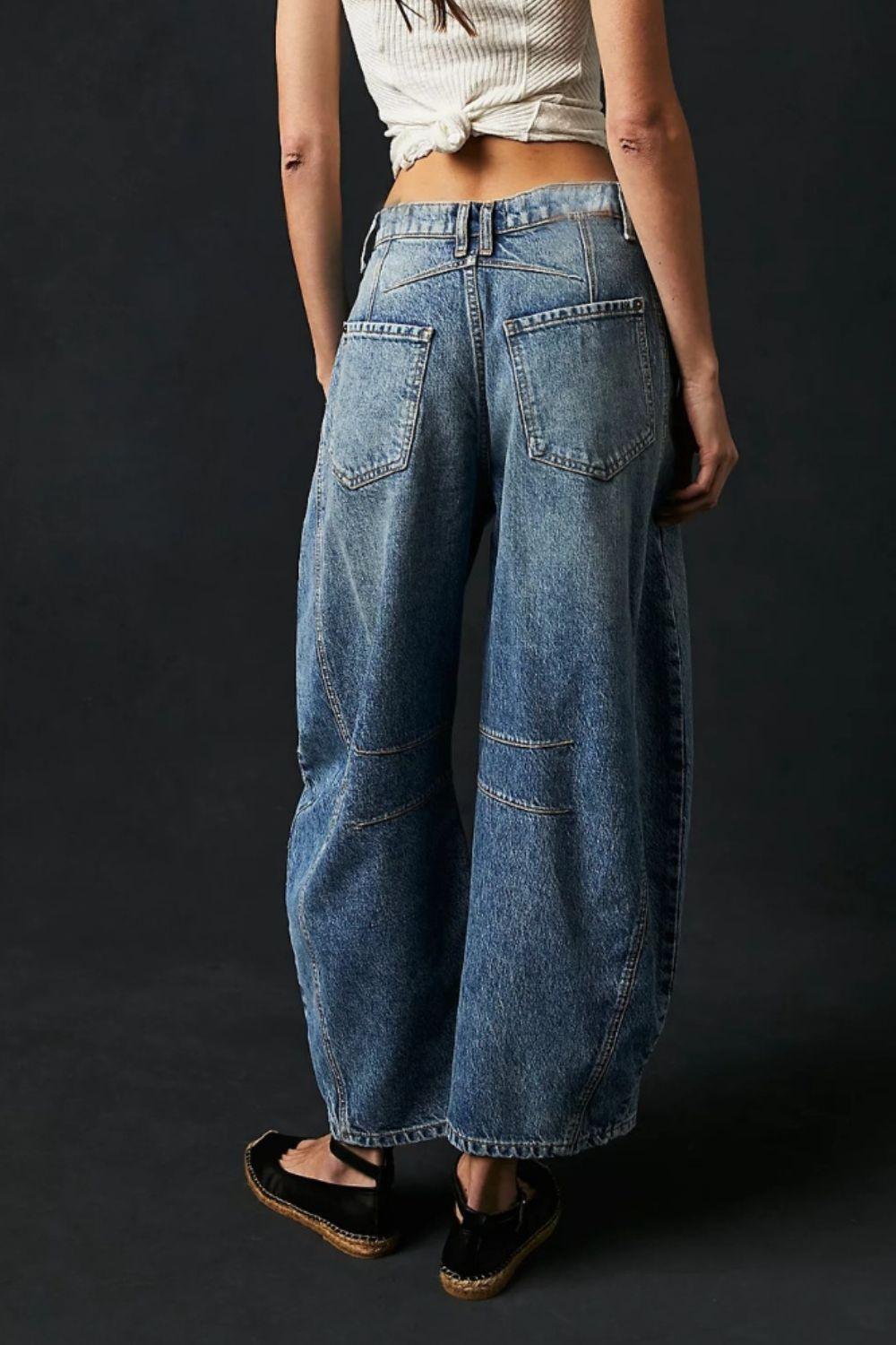 Wide Leg Jeans with Pockets - ClubOn