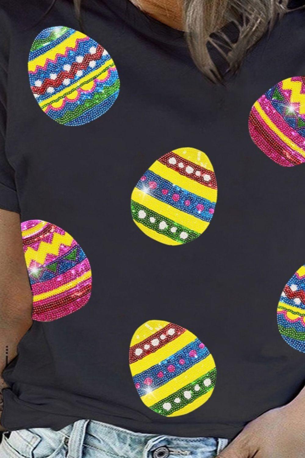 Plus Size Easter Round Neck Short Sleeve T-Shirt - ClubOn