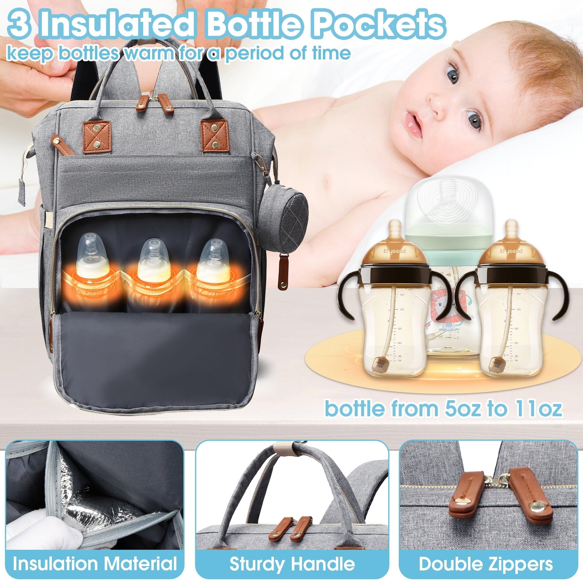 Diaper Bag Backpack – 3-in-1 Multi-Functional Travel Baby Bag with Insulated Pocket & Changing Pad - ClubOn