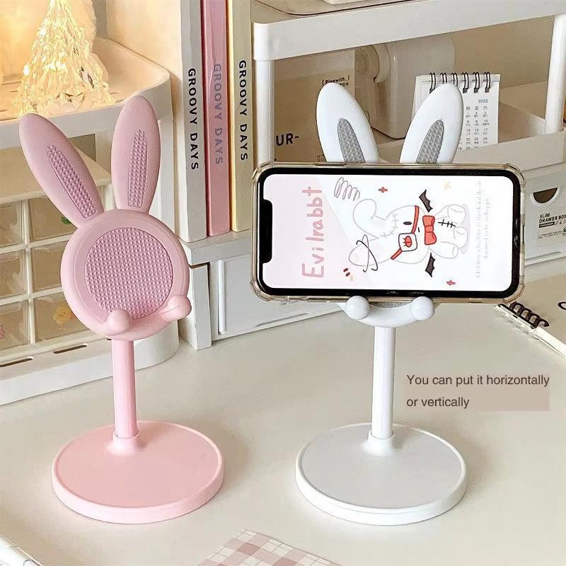 Pink Rabbit Phone Stand - Adjustable Desktop Holder - ClubOn