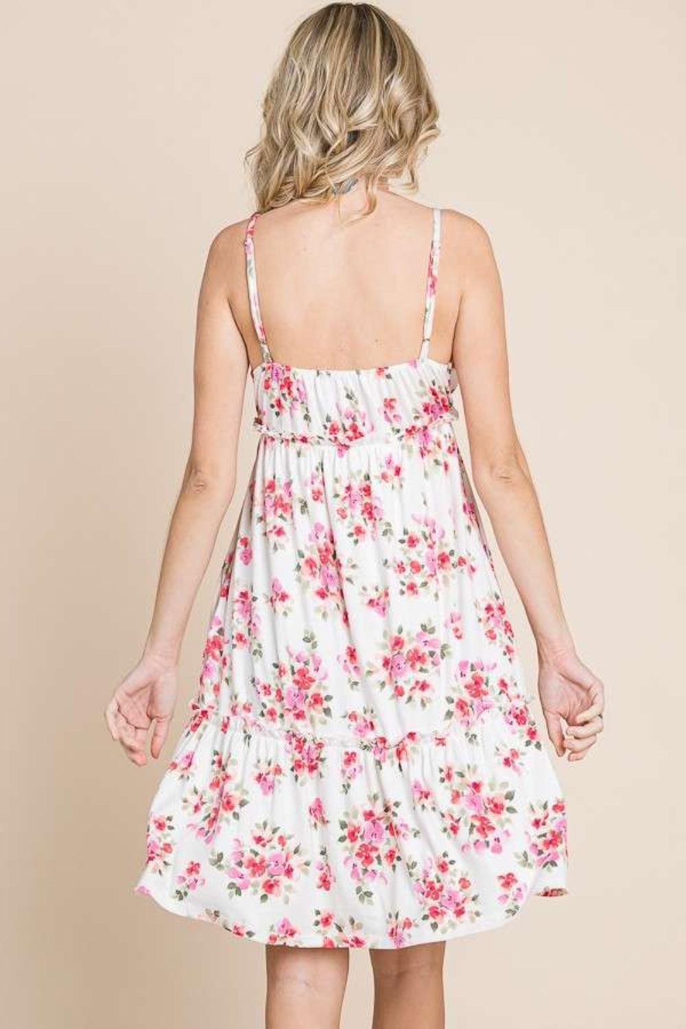Culture Code Full Size Floral Frill Cami Dress - ClubOn