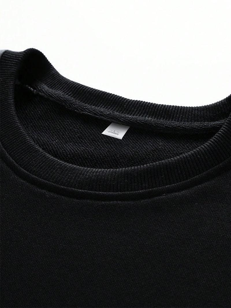 Men's Raglan Sleeve Sweatshirt - Fashionable Contrast Round Neck for Autumn & Winter - ClubOn