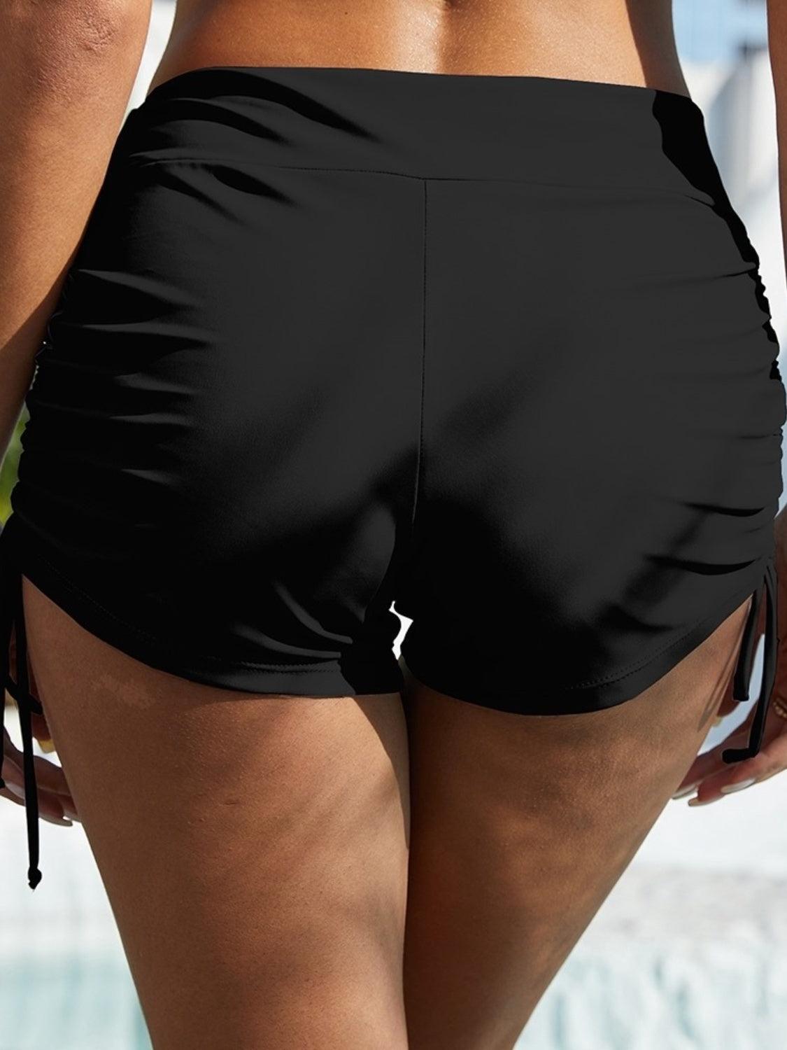 FAM-FAM Drawstring Mid-Rise Waist Swim Shorts - ClubOn