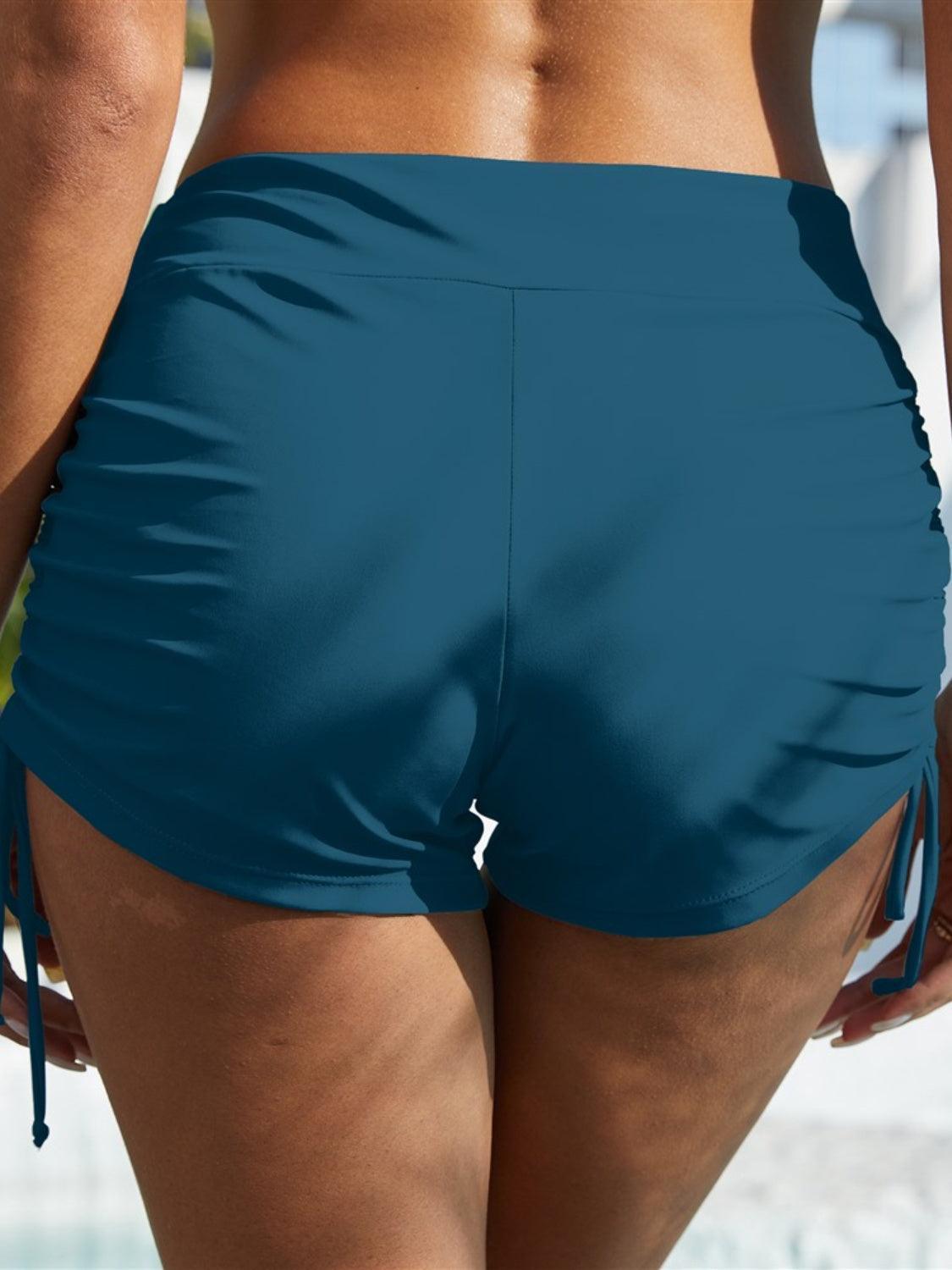 FAM-FAM Drawstring Mid-Rise Waist Swim Shorts - ClubOn