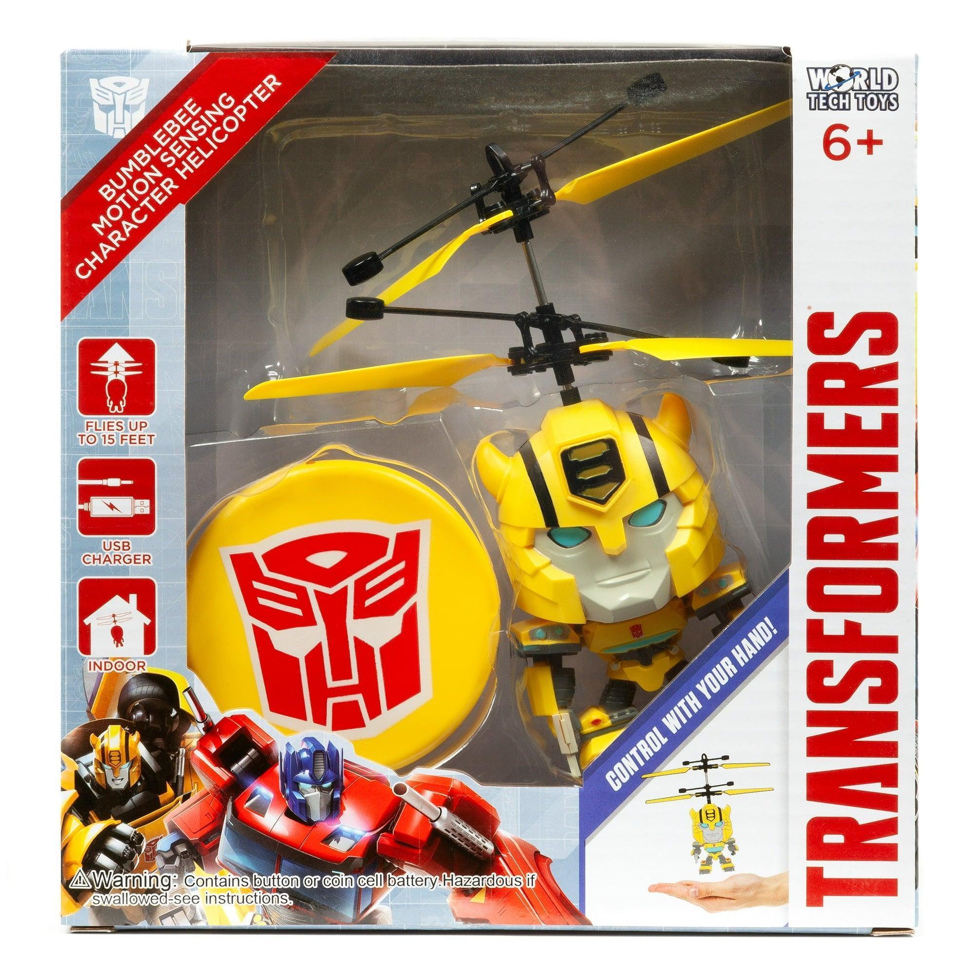 Transformers Bumblebee Big Head, 7.6-inch Motion Sensor Controlled UFO Helicopter - ClubOn