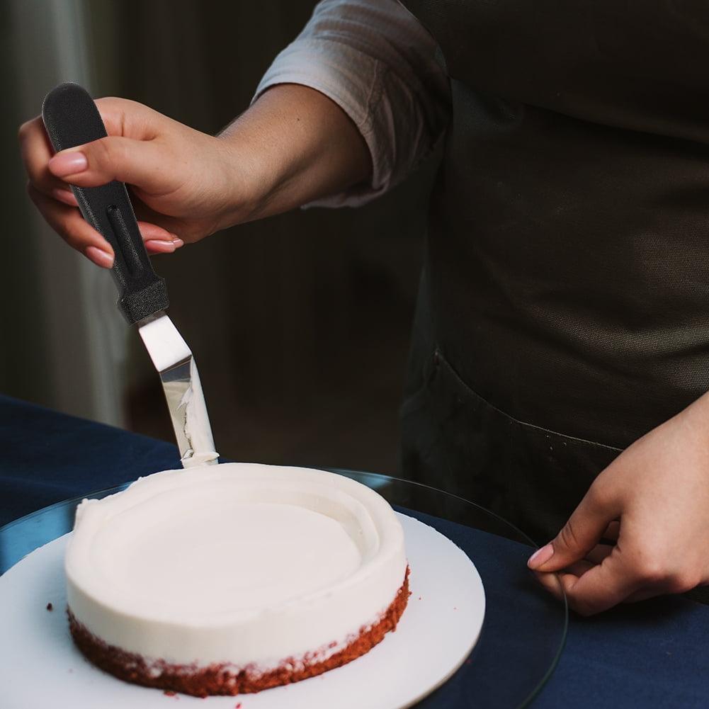 Topekada 4 Set Offset Spatula for Frosting, 6, 8, 10, 12 Inch Angled Cake Icing Spatula, Stainless Steel Icing Spreader Knife, Decorating Cake Scraper - ClubOn