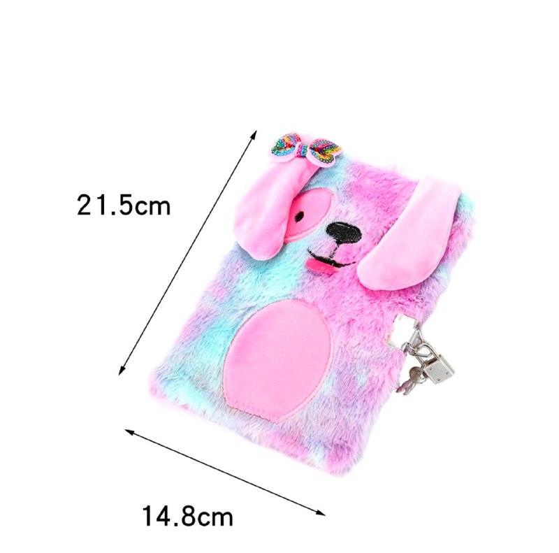 Plush Notebook with Lock – Cute Dog A5 Journal & Diary - ClubOn