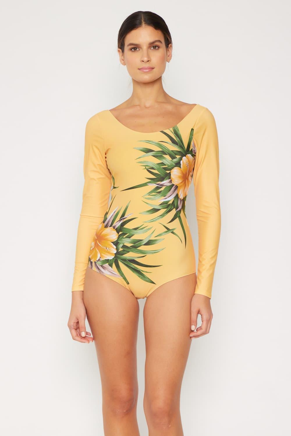 Marina West Swim Cool Down Longsleeve One-Piece Swimsuit - ClubOn
