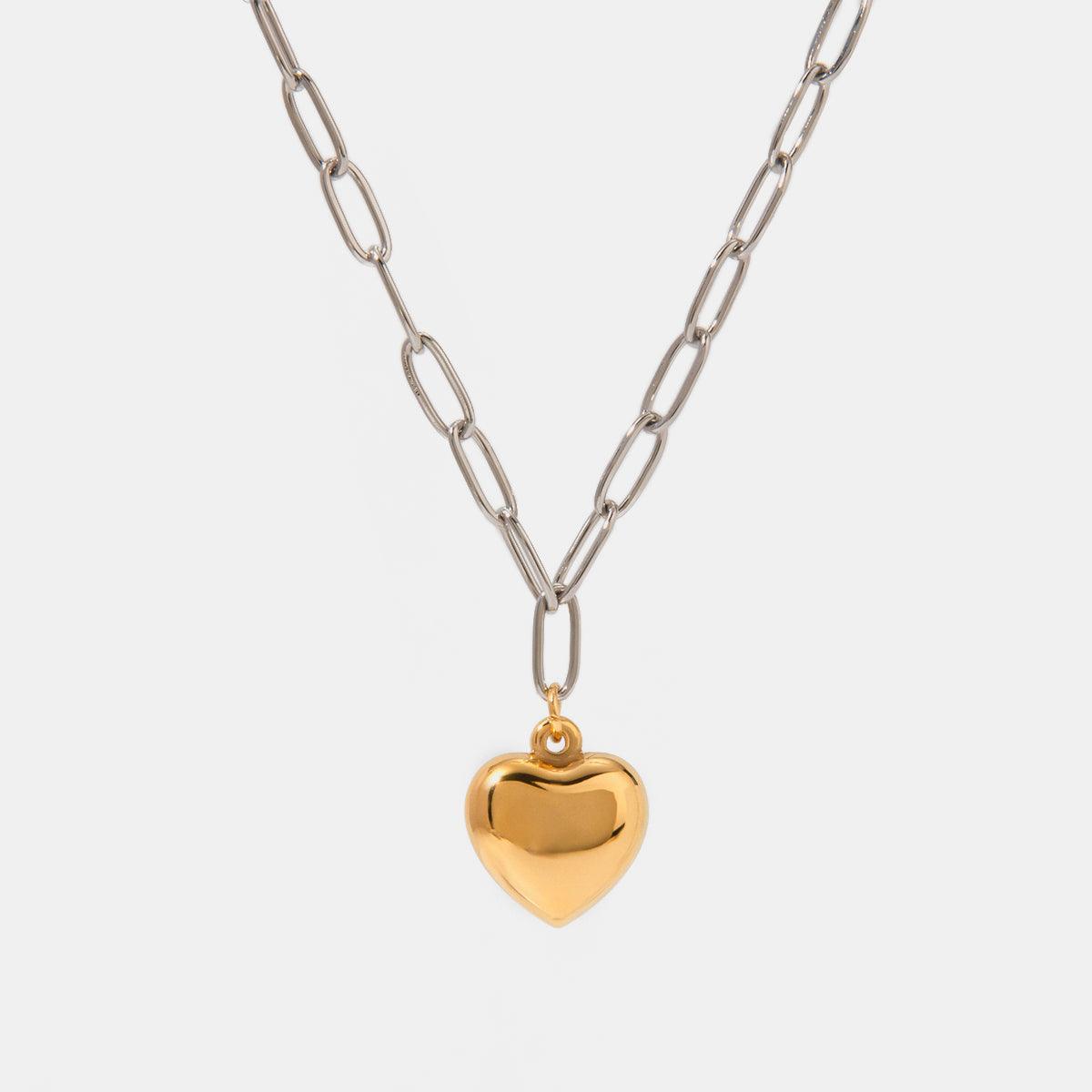 Stainless Steel Heart Pendant Necklace - ClubOn