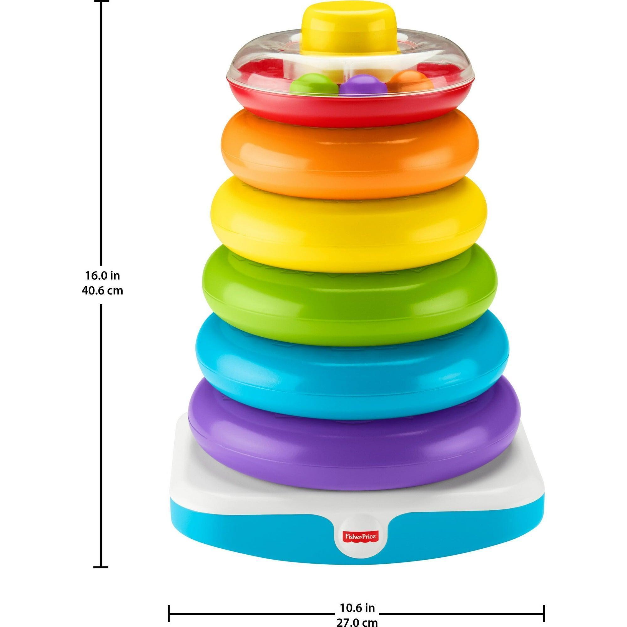 Fisher-Price Giant Rock-a-Stack Infant & Toddler Stacking Toy, 14+ Inches Tall, Baby Toy for 12 Months and Up - ClubOn