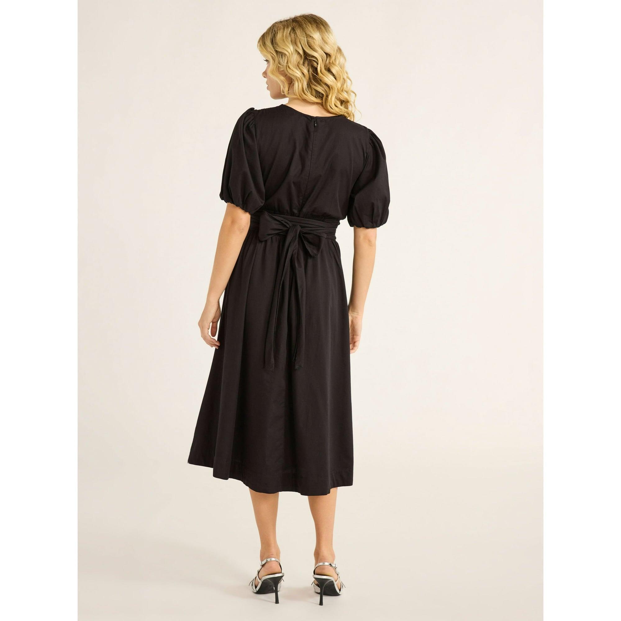 Free Assembly Women’s Cotton Midi Wrap Dress with Short Sleeves, Sizes XS-4X | Flattering & Comfortable - ClubOn