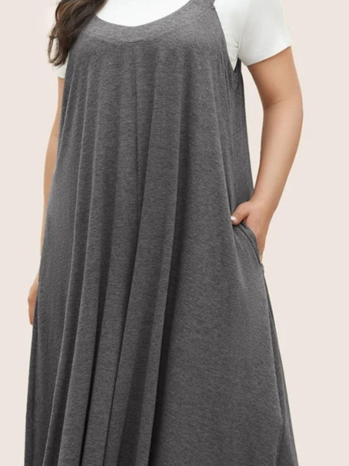 Full Size Pocketed Wide Leg Overalls - ClubOn