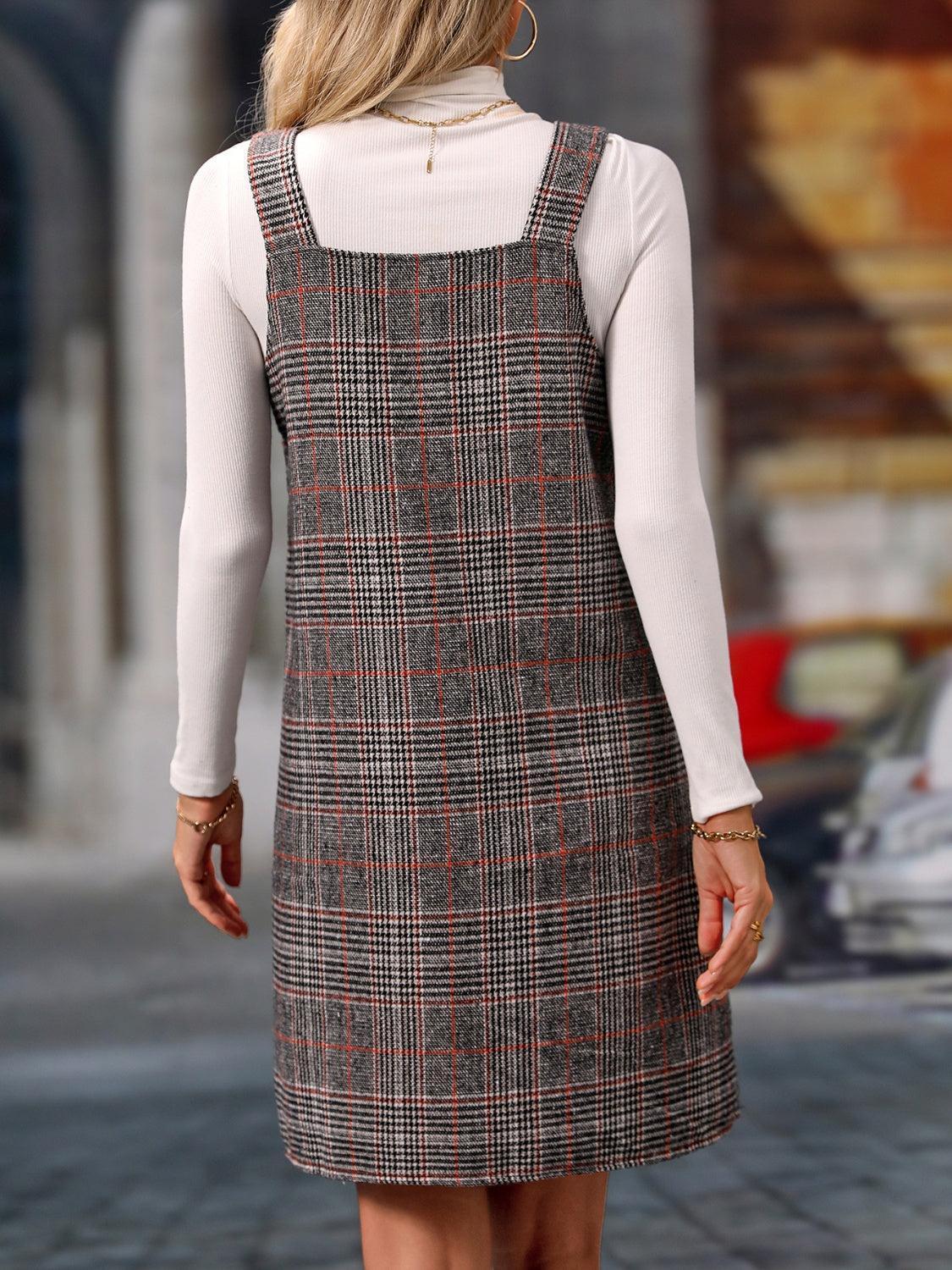 V-Neck Wide Strap Mini Dress - ClubOn