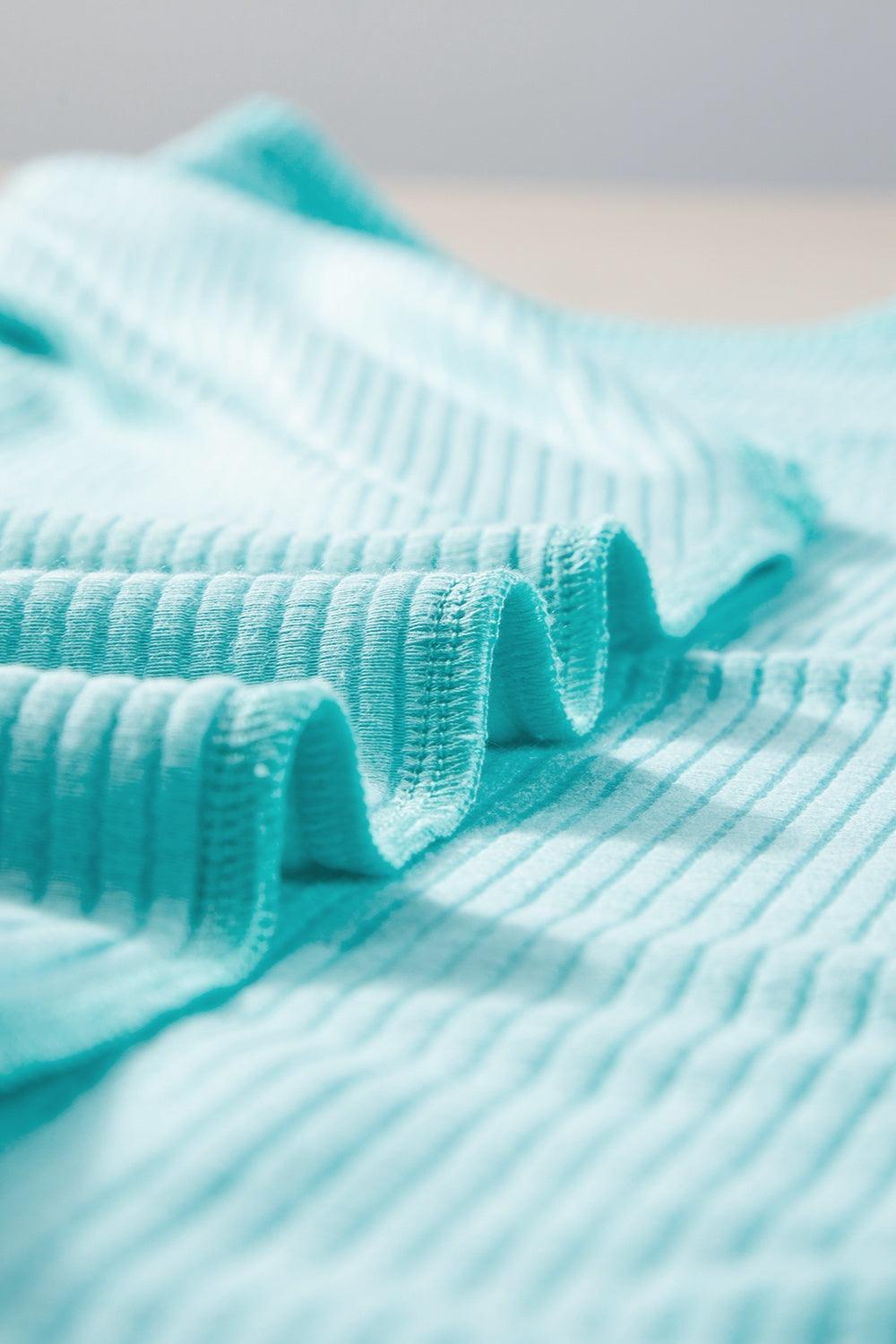 Plus Size Textured Round Neck Short Sleeve Top - ClubOn