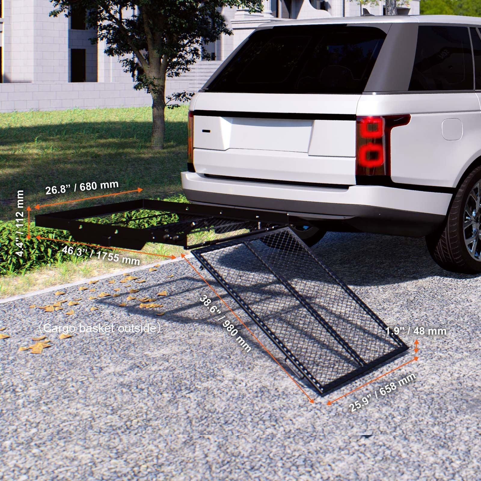 SKYSHALO Hitch Mount Wheelchair Carrier with Folding Ramp – 500LB Capacity Mobility Scooter Rack, 45.3