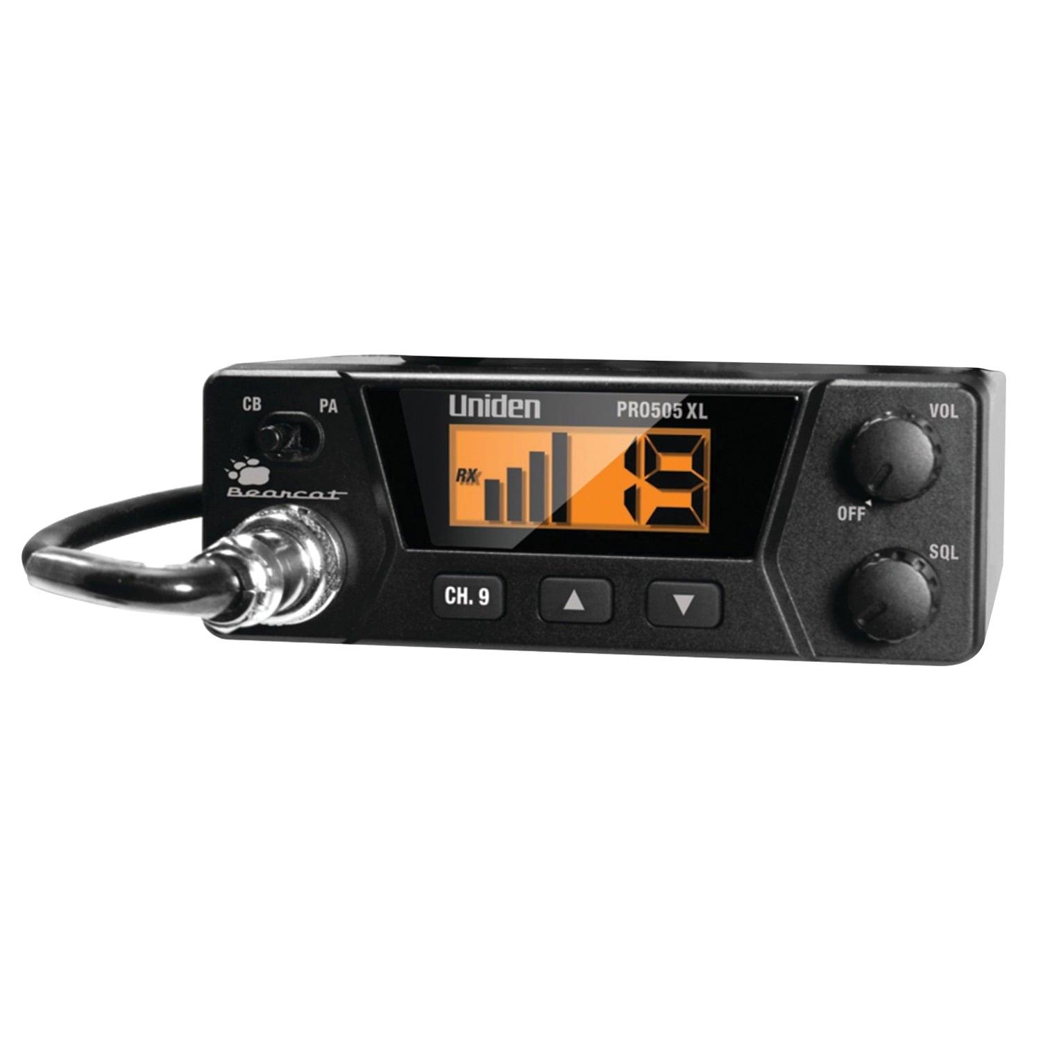 Uniden 40 Channel LCD Display CB Radio with Antenna, Black - PRO505XL - ClubOn