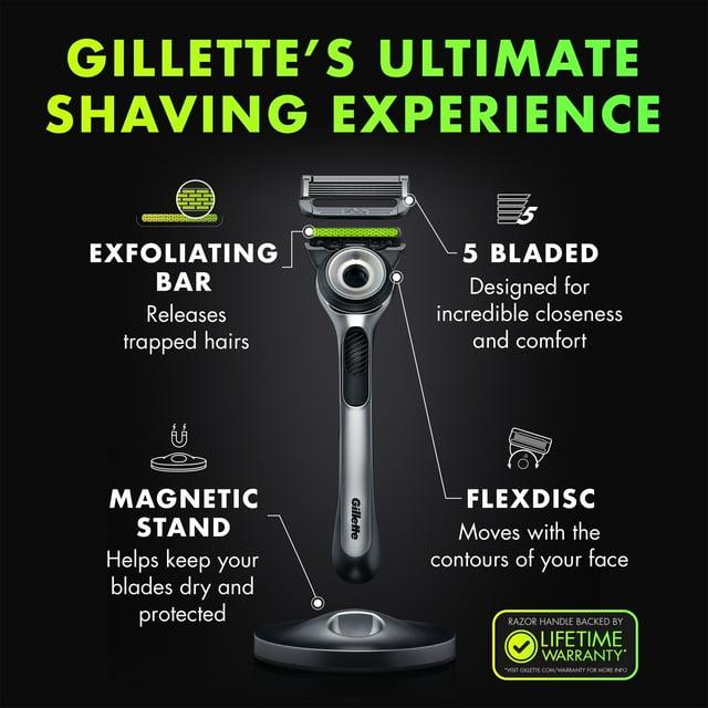Gillette Labs Exfoliating Bar Men's Razor, 1 Handle & 2 Blade Refills, Gray - ClubOn