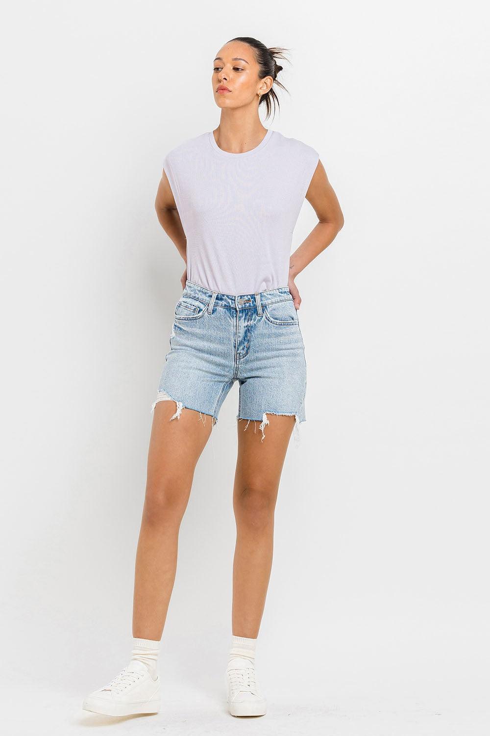 Vervet by Flying Monkey High Rise Denim Shorts - ClubOn
