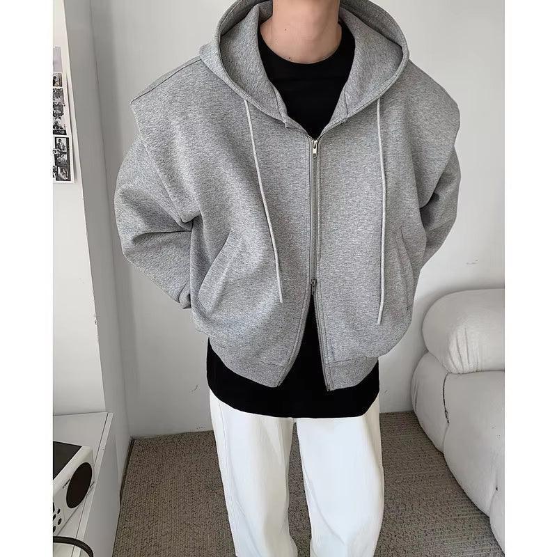 Men's Hooded Sweatshirt - Loose Fit High Street Fashion Coat - ClubOn