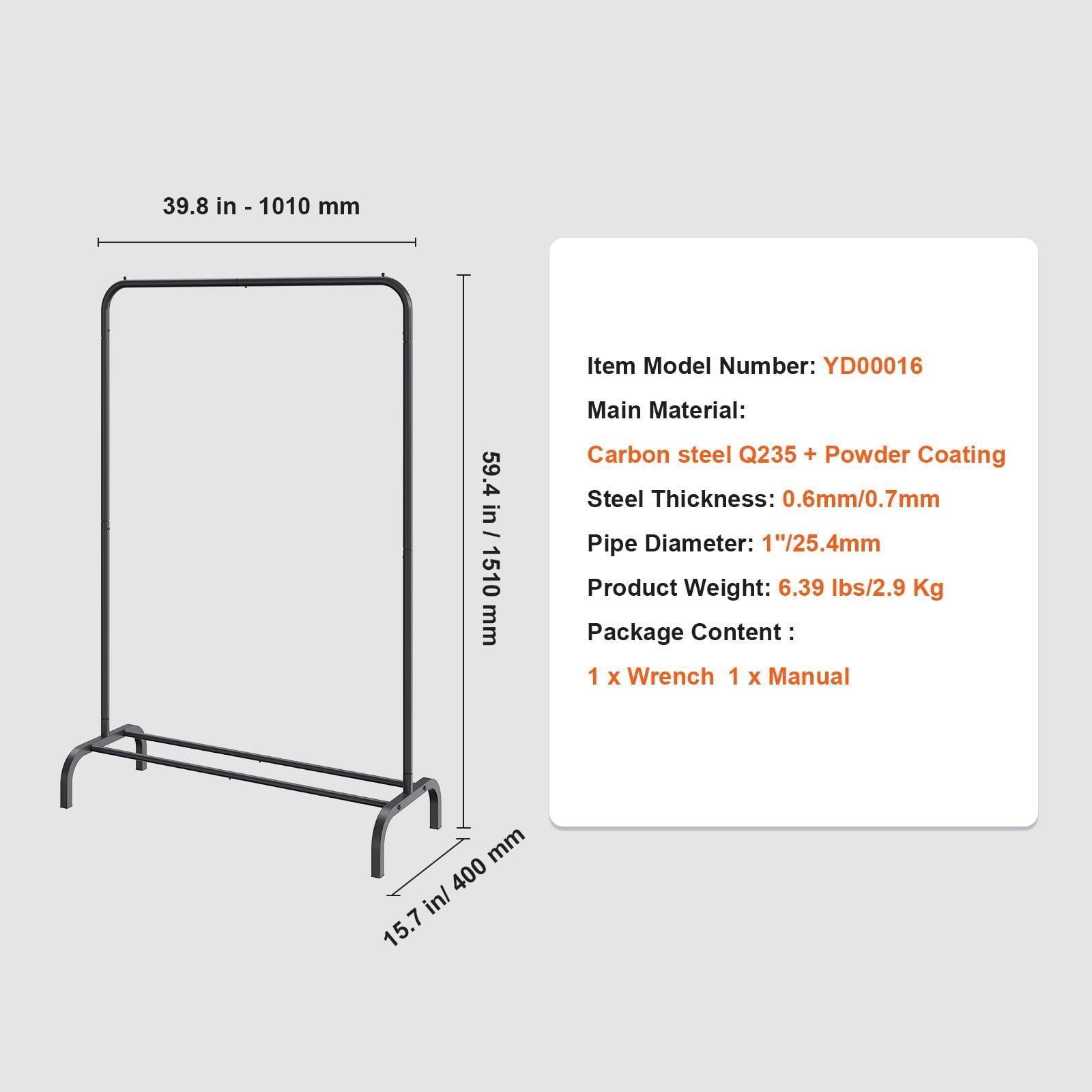 SKYSHALO Heavy Duty Clothes Rack - Garment Rack with Hanging Rod for Bedroom - ClubOn