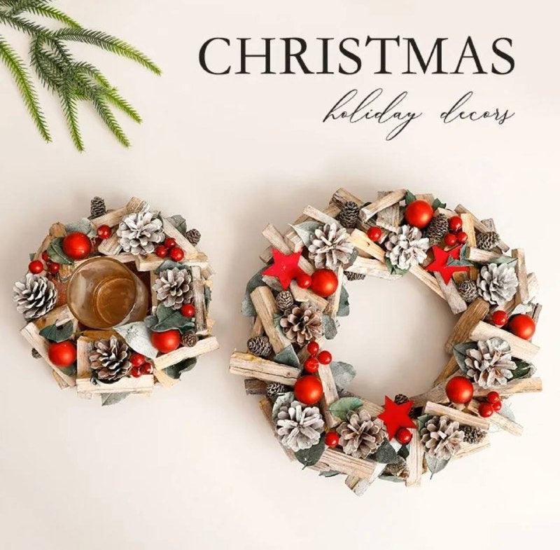 Christmas Wreath Cane - Creative Scene Layout Holiday Decoration - ClubOn