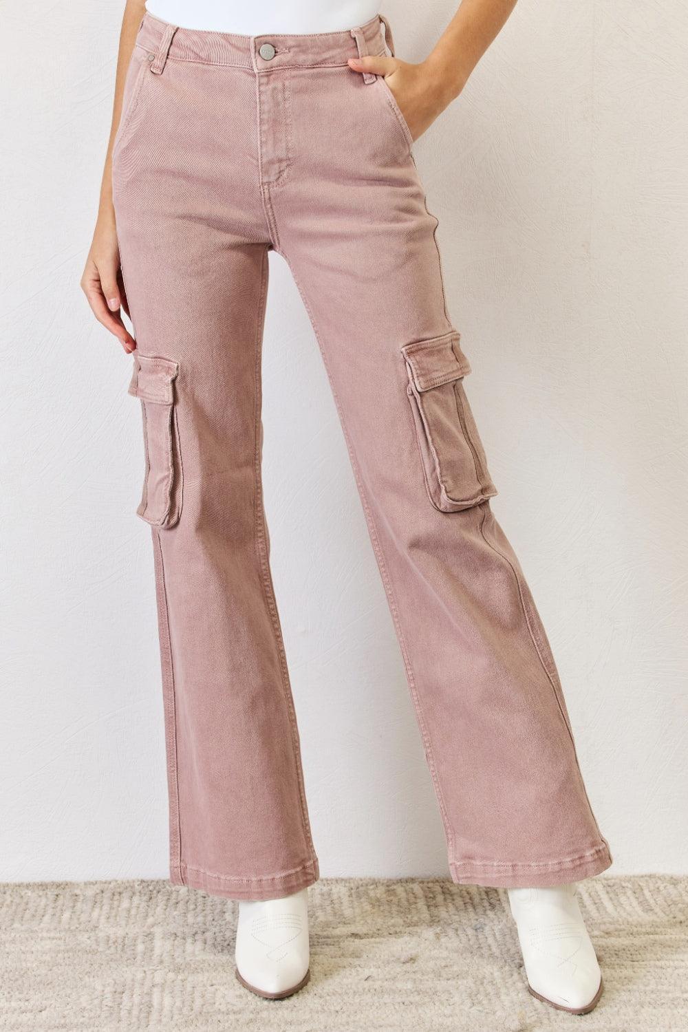 RISEN Full Size High Rise Cargo Wide Leg Jeans - ClubOn