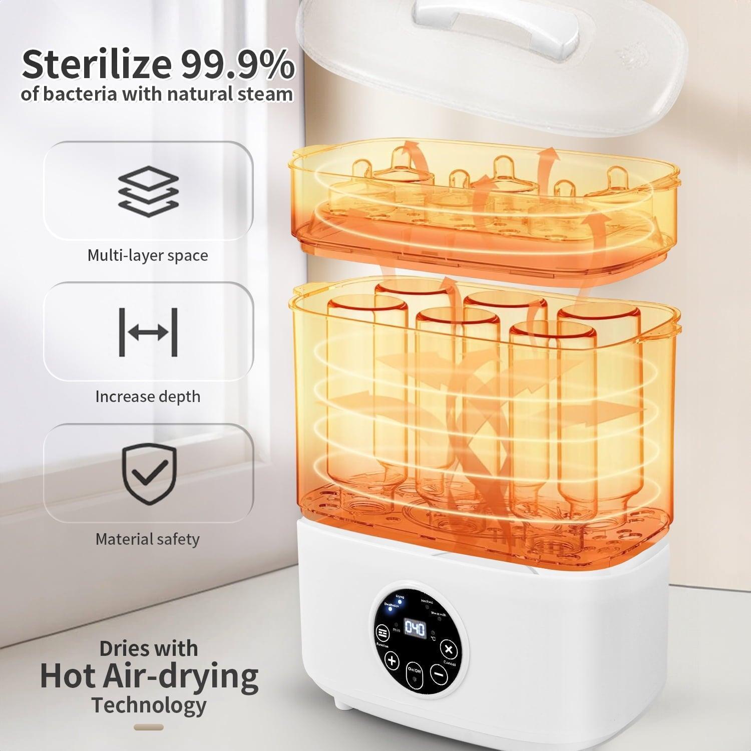 HDJ 4-in-1 Electric Steam Baby Bottle Sterilizer & Dryer, White - ClubOn