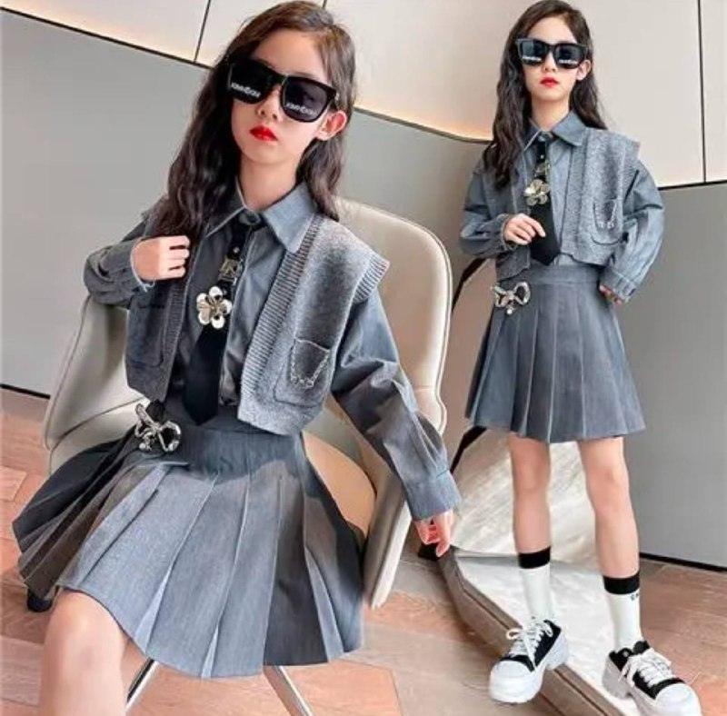 Spring & Autumn Student Girls’ JK Uniform – College Style Suit - ClubOn