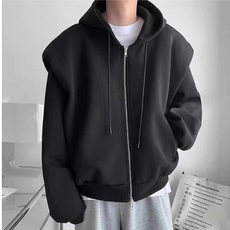 Men's Hooded Sweatshirt - Loose Fit High Street Fashion Coat - ClubOn