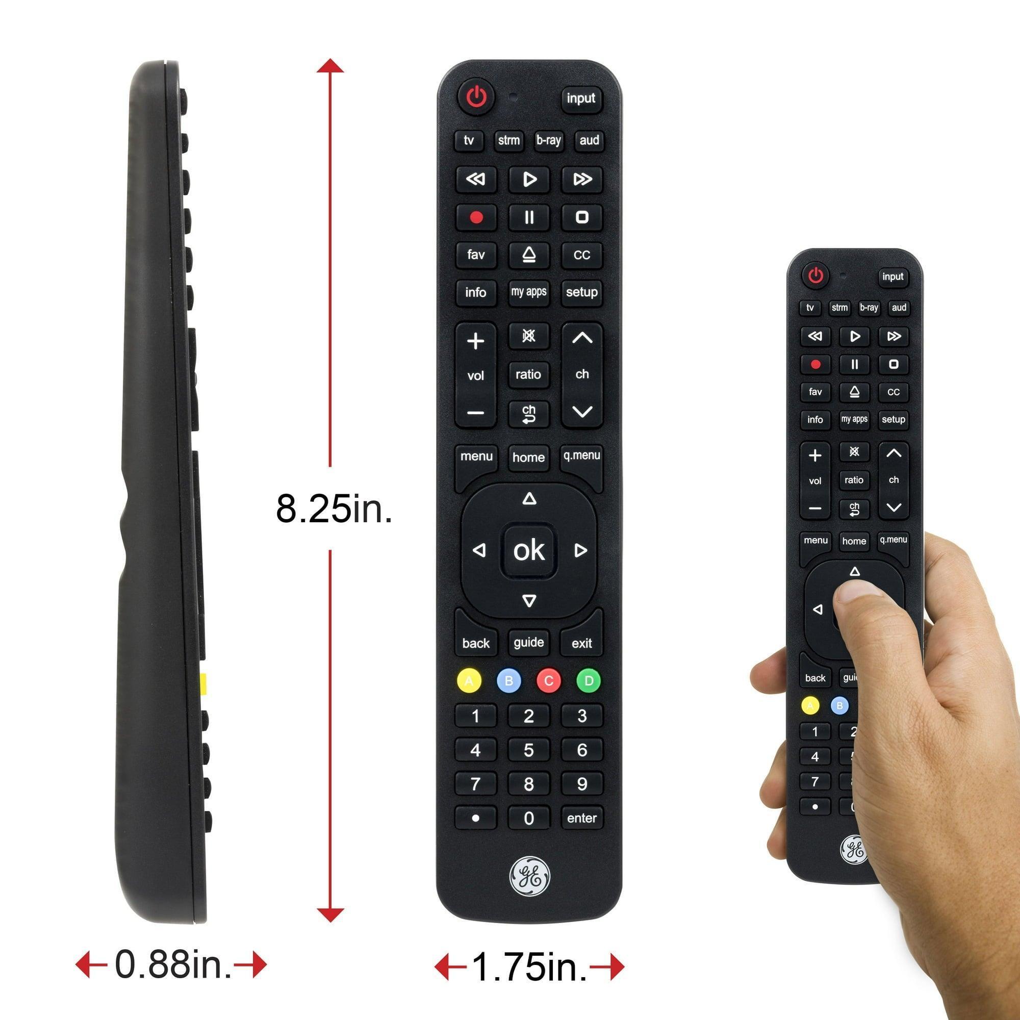 GE 4-Device LG Direct Replacement Universal TV Remote Control, Black, Model 57818 - ClubOn