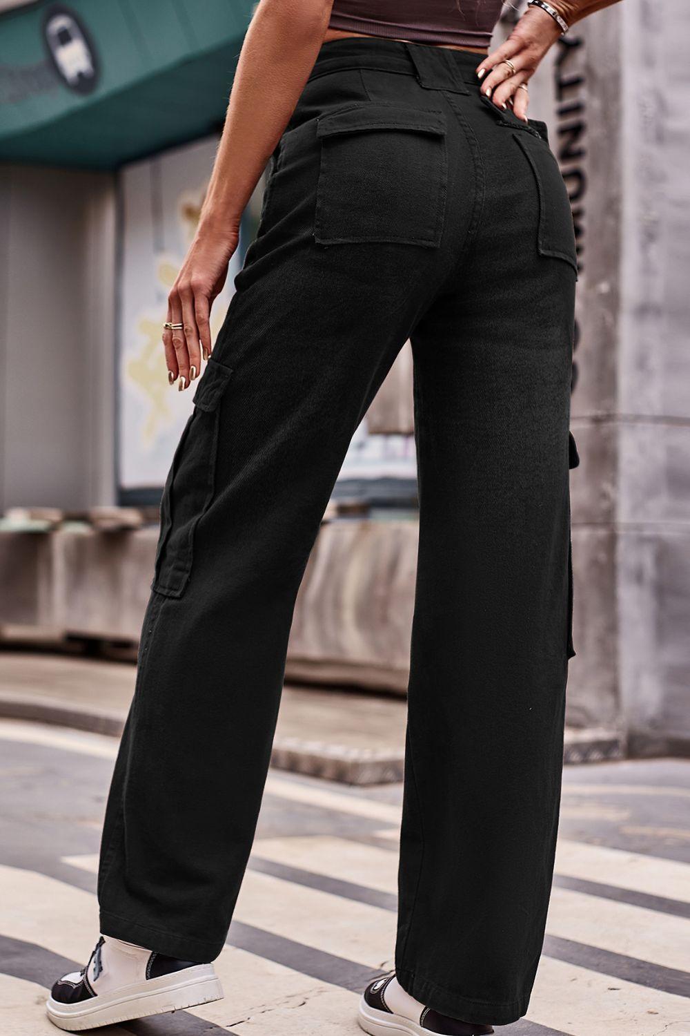 Buttoned High Waist Loose Fit Jeans - ClubOn
