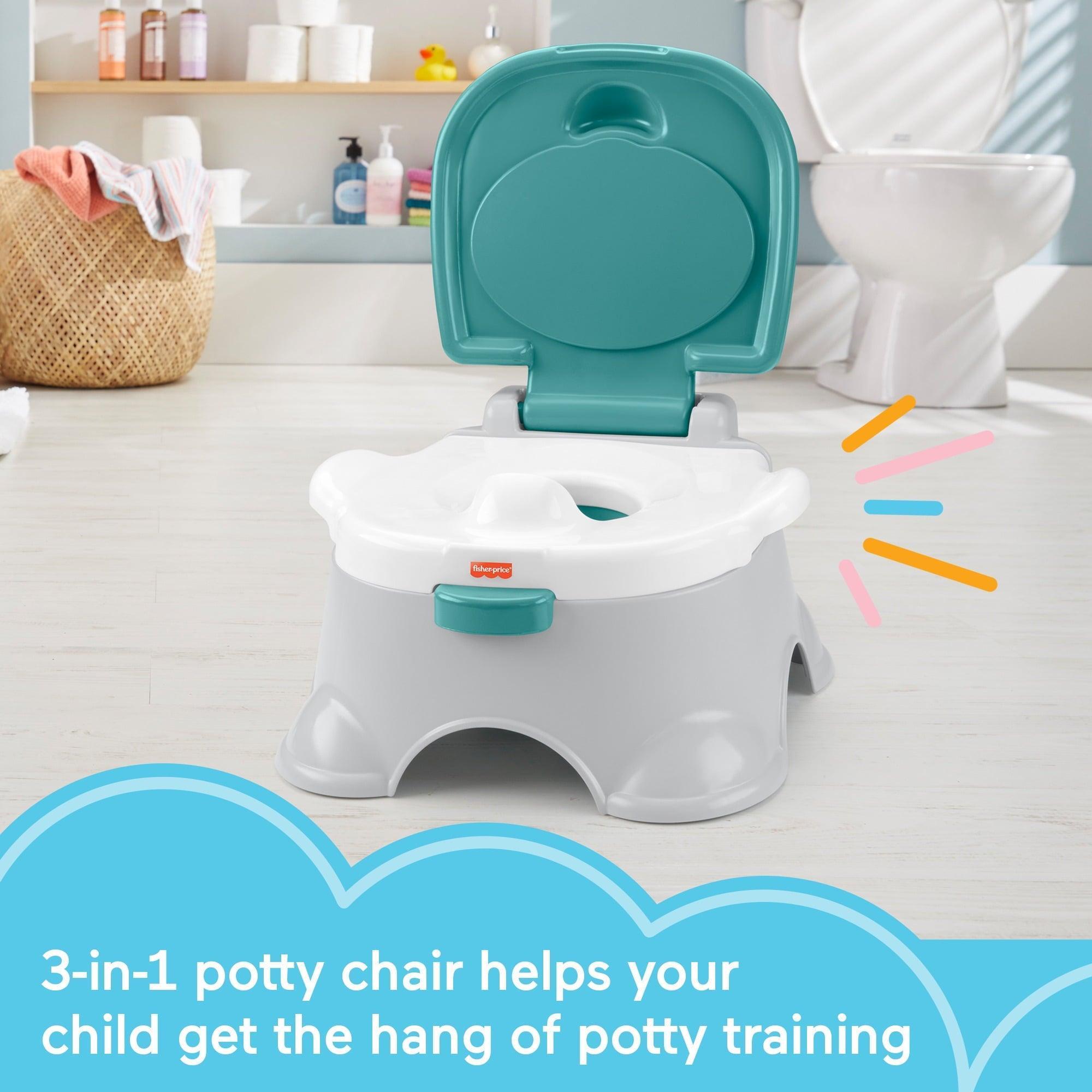 Fisher-Price 3-in-1 Toddler Toilet Training Potty Chair & Step Stool, with Removable Toilet Ring - ClubOn