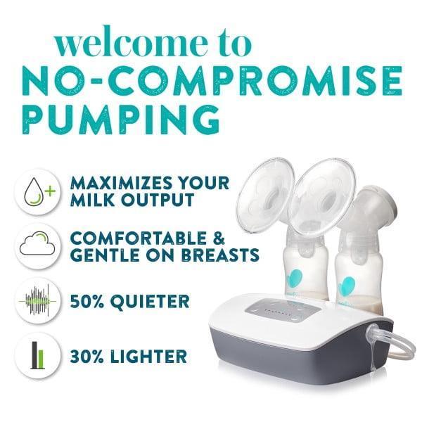 Evenflo Advanced Double Electric Breast Pump with Breastshields & Milk Storage Bottles, Clear - ClubOn