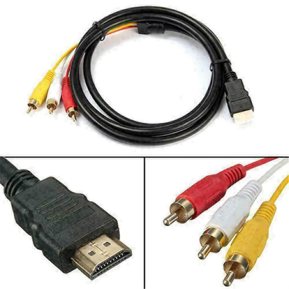 HDMI Male To 3 RCA Video Audio AV Component Converter Adapter Cable HDTV 1080 - ClubOn