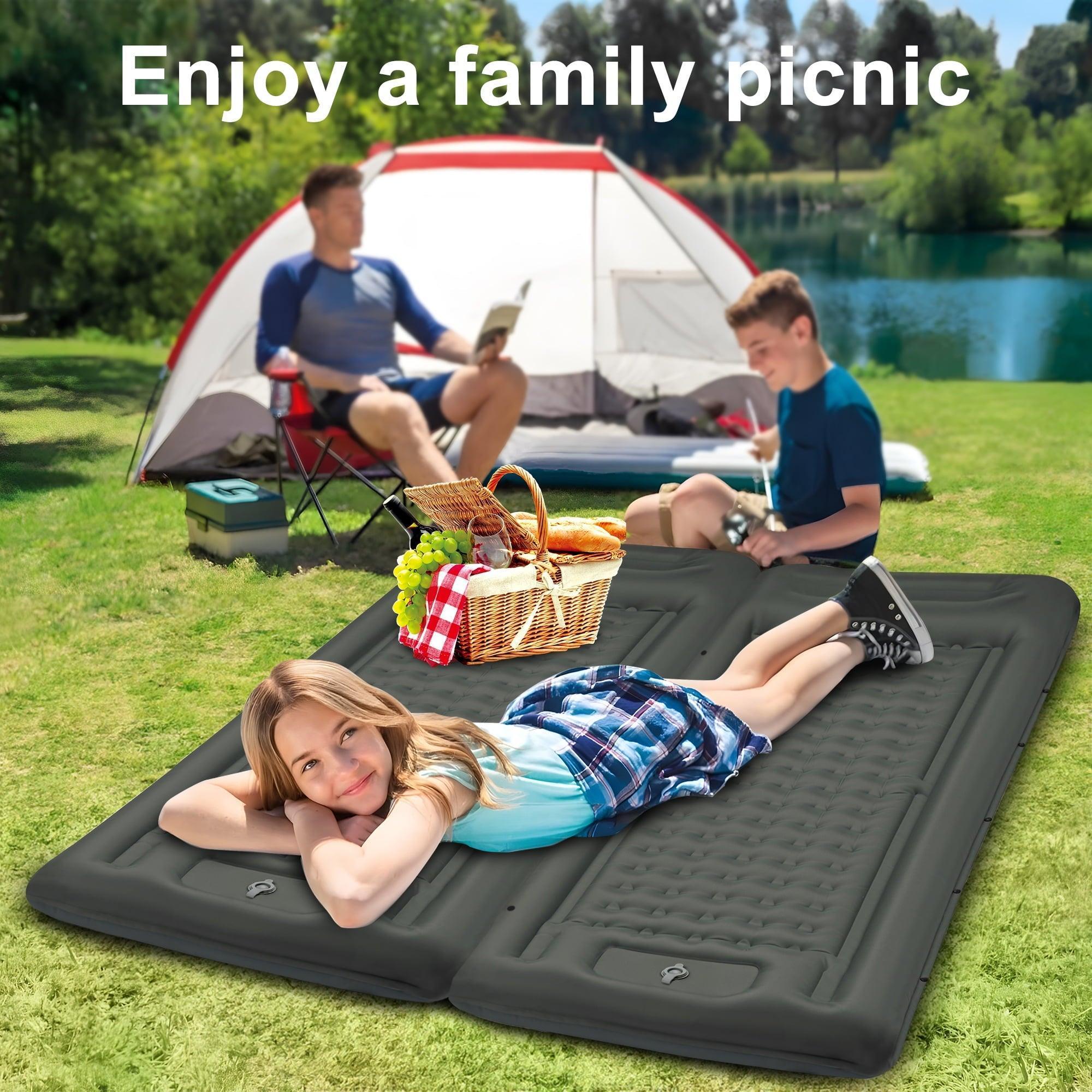 SUNOYAR Camping Sleeping Pad with Built-In Foot Pump & Pillow - ClubOn