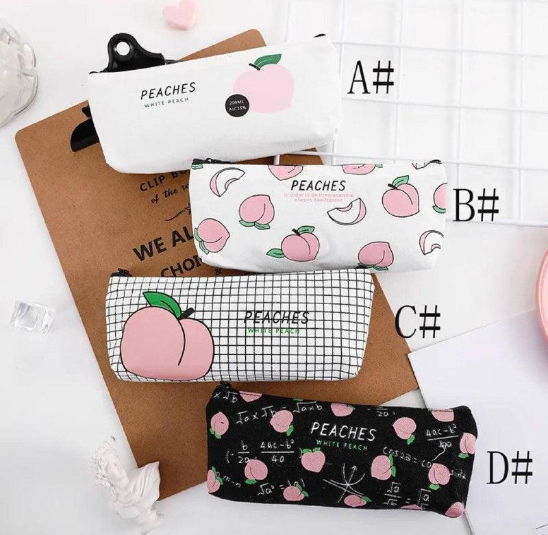 Cute Fruit Peach Pencil Case - School Stationery for Girls - ClubOn