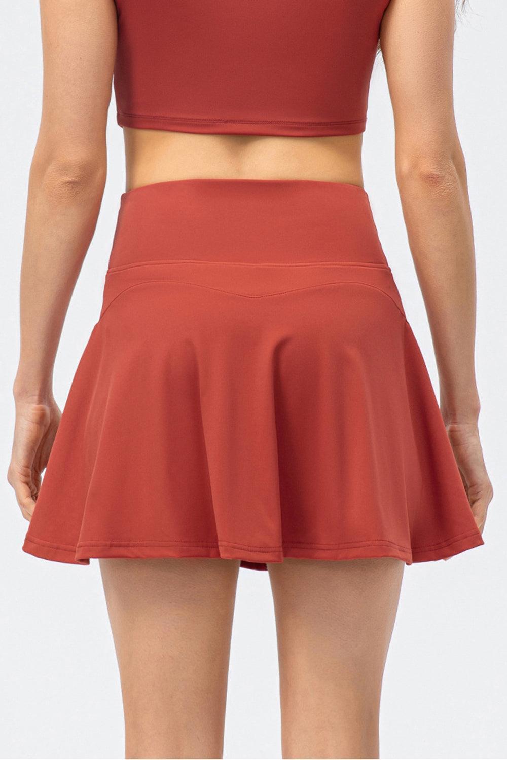 High Waist Wide Waistband Active Skirt - ClubOn