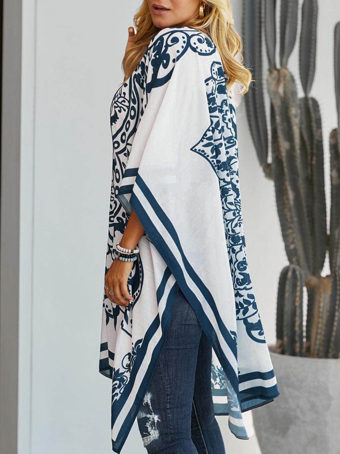 Printed Open Front Cover-Up - ClubOn