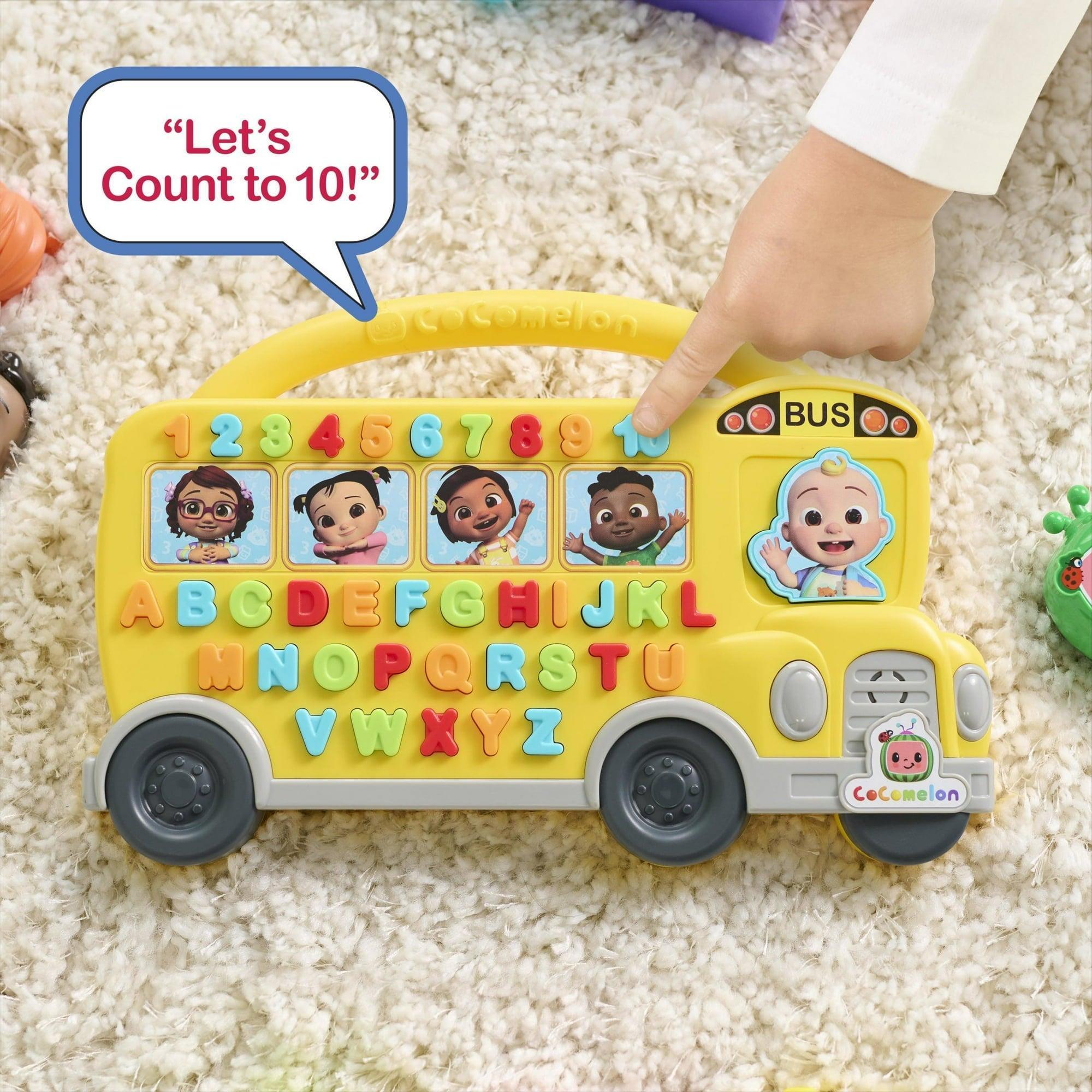 Cocomelon Learning Bus, Over 85 Learning Phrases, Counting, Alphabet, Music, Sounds, Yellow Baby and Toddler Toy - ClubOn
