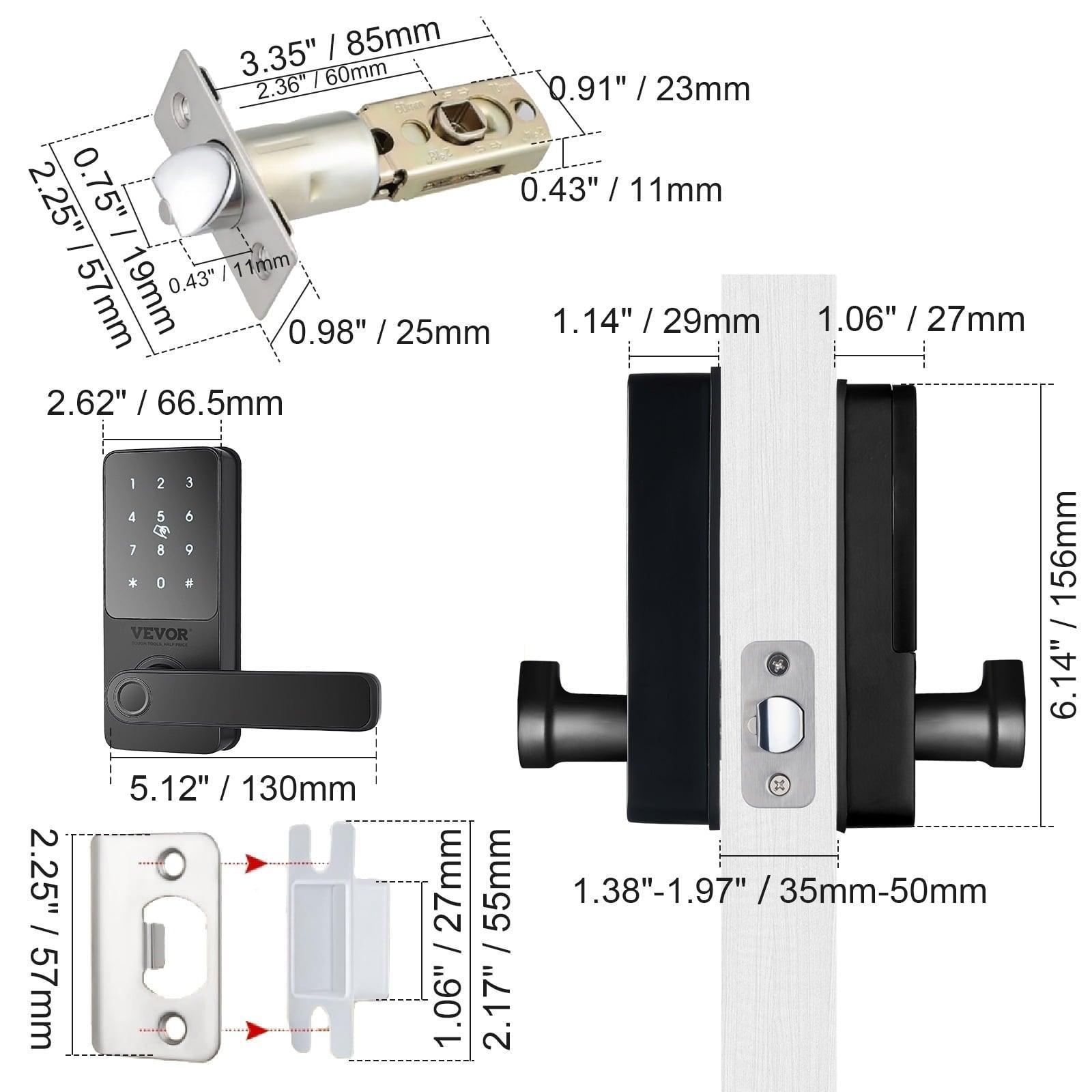 SKYSHALO Smart Lock – Keyless Entry with Handle, APP Control, Fingerprint & Keypad 7-in-1 Smart Lock, Matte Black - ClubOn