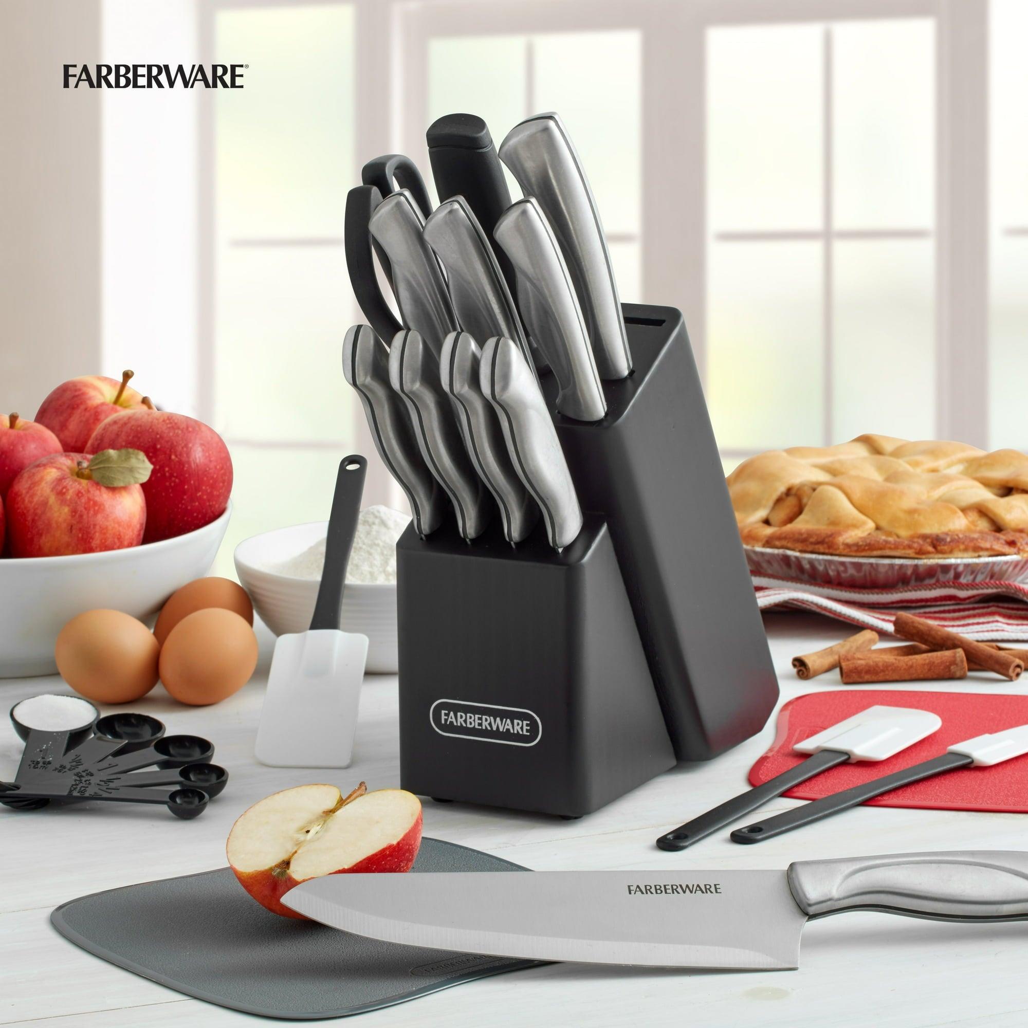 Farberware Classic 22-Piece Stamped Stainless Steel Knife and Utensil Set - ClubOn