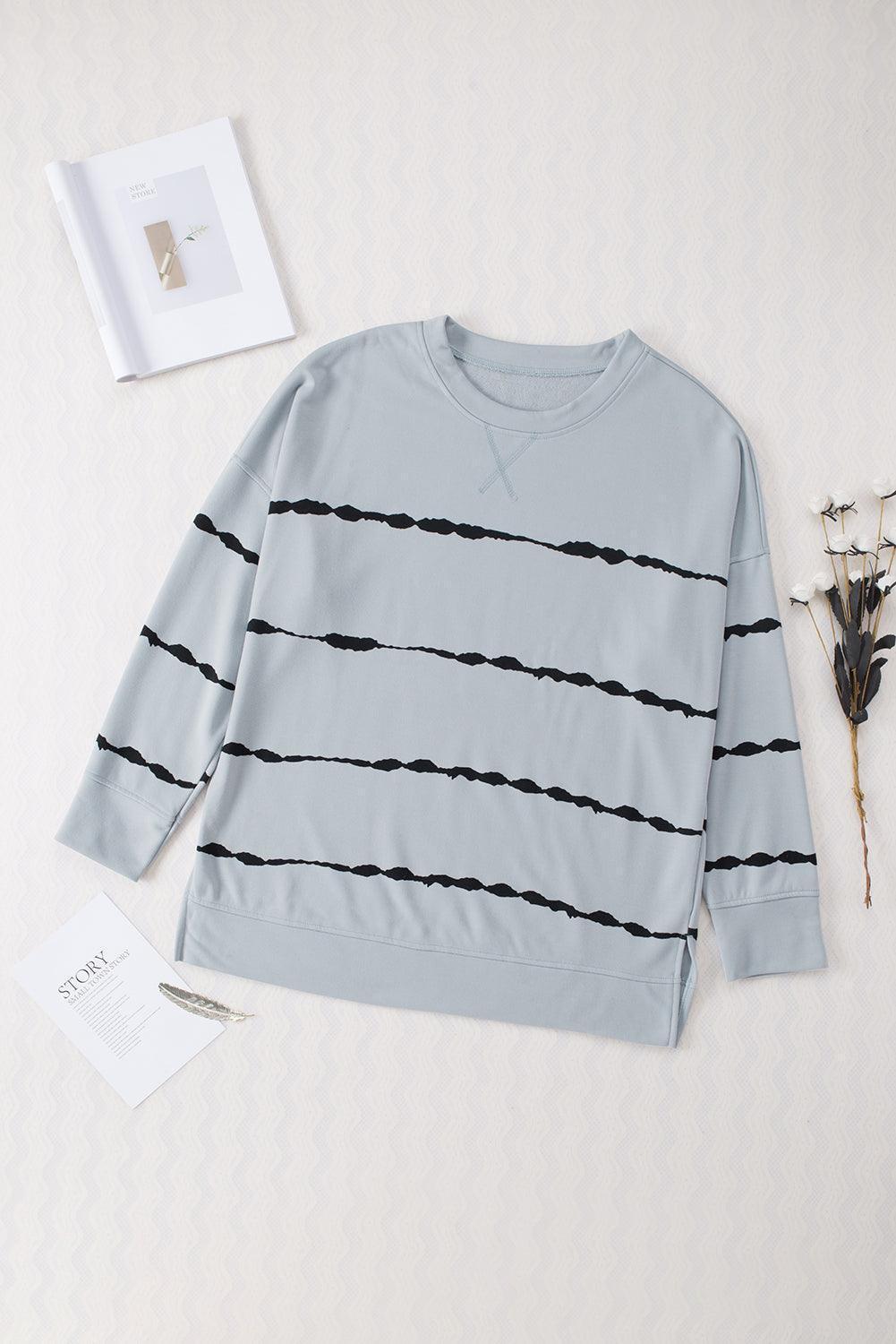 Plus Size Round Neck Dropped Shoulder Sweatshirt - ClubOn